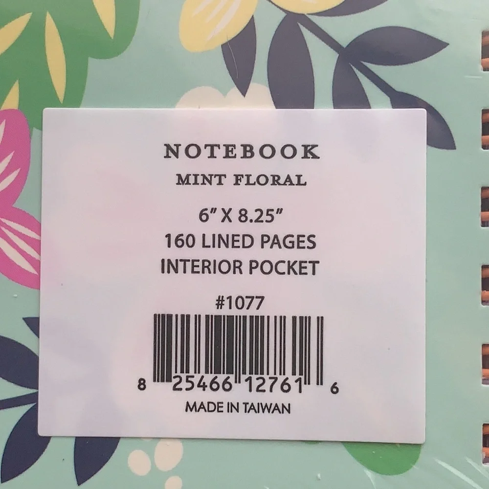 Steel Mill & Company Mini Notebook in Mint Floral